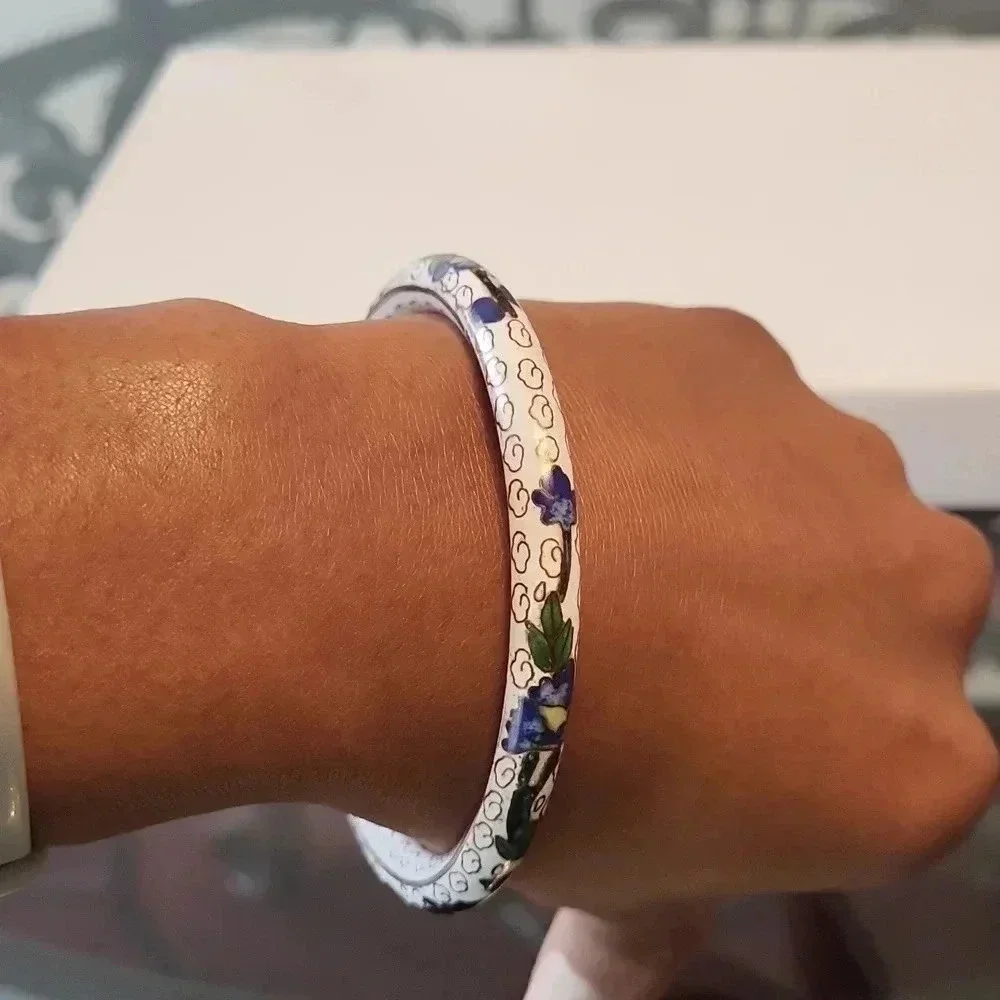 Vintage Cloisonné Enamel Bangle Bracelet